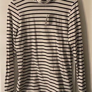 Striped Long Sleeve Turtleneck Top
